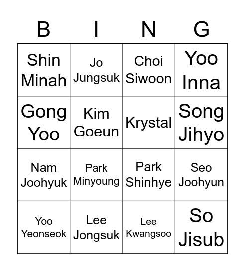 Punya wdohwannn Bingo Card