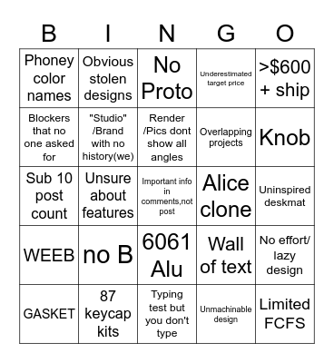 GB Reviews Oct 11 Bingo Card