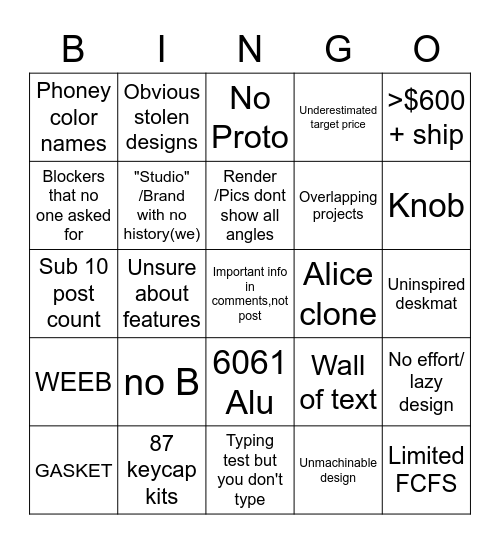 GB Reviews Oct 11 Bingo Card