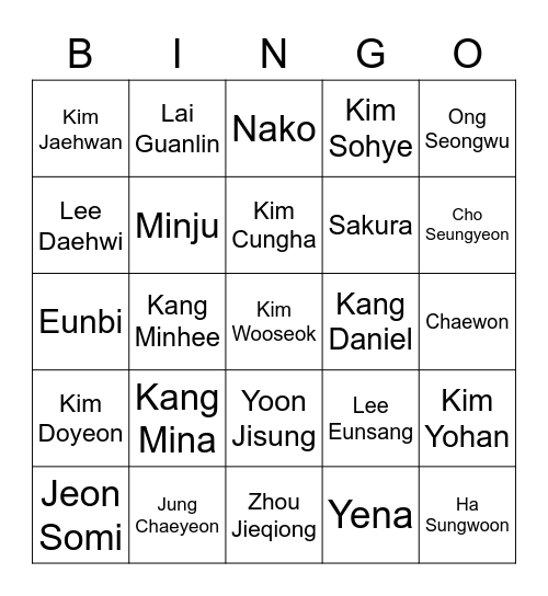 @FW00JAEMIN Bingo Card