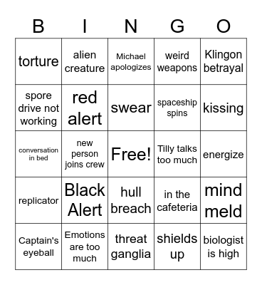 Star Trek: Discovery BINGO Card