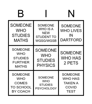 FORM BINGO Card