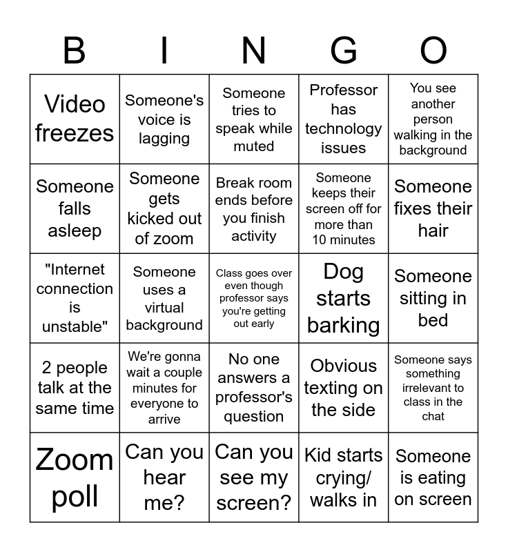class bingo template