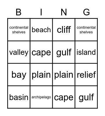 What is Earth Relief? Bingo Card