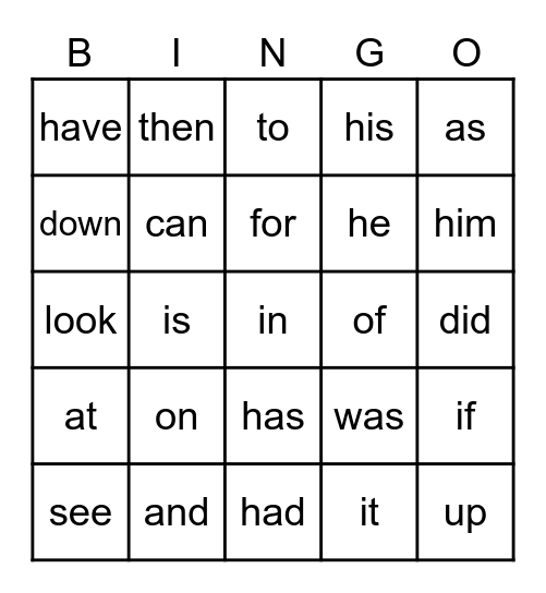 Halloween Bingo with Sight Words Bingo Card