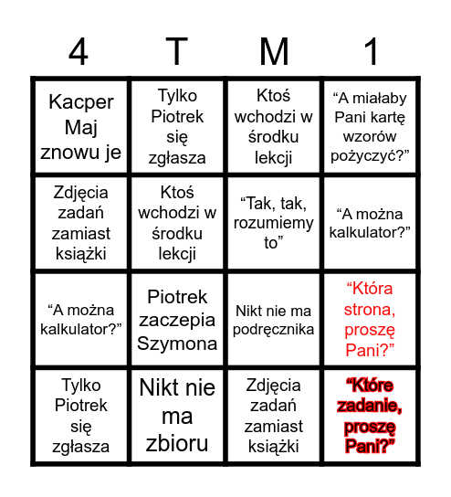4Tm1 Bingo Card