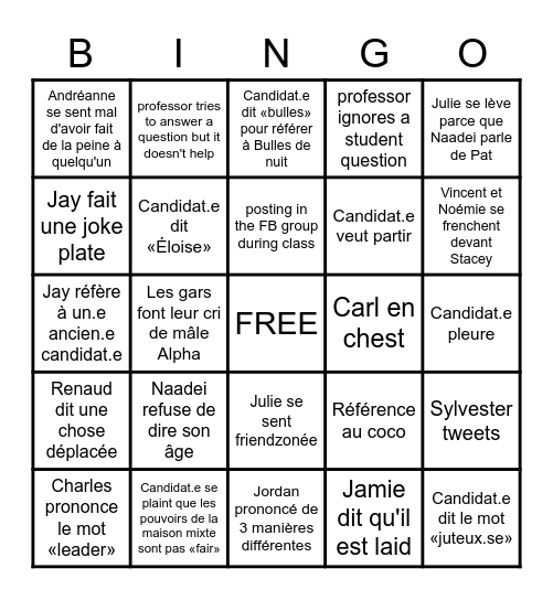 BINGOCCUPATION DOUBLE Bingo Card