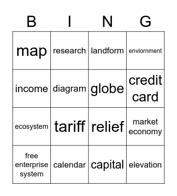 Chapter 1 Exploring Social Studies Bingo Card