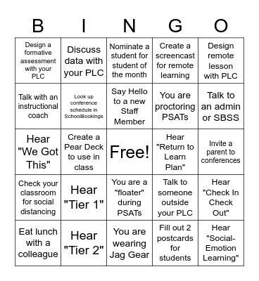 Return to Blevins, Deaver or Hey for your prize. Bingo Card