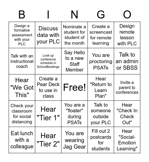 Return to Blevins, Deaver or Hey for your prize. Bingo Card