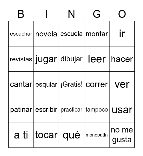 Auténtico Tema 1A Bingo Card