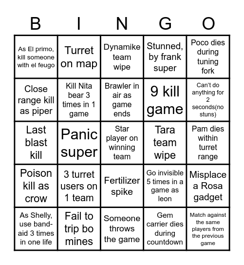 Brawl bingo Card