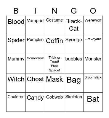 Halloween Bingo Card