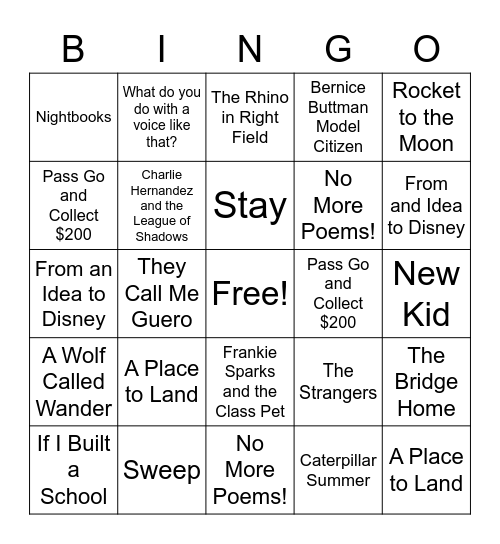 Bluebonnet BINGO 2020-2021 Bingo Card