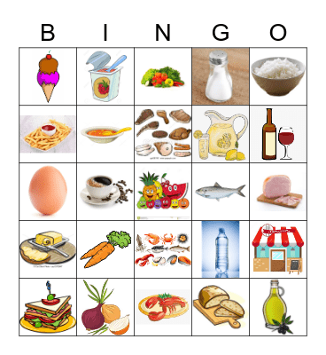 La Comida Bingo Card
