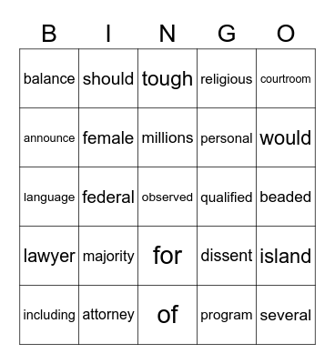 KAELYN'S BINGO GAME Bingo Card