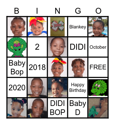 DIDI BOP Birthday Bingo Card