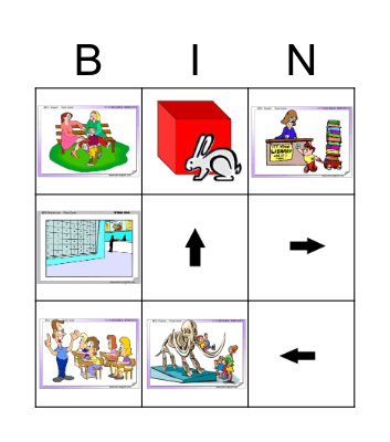 Directions Bingo Card