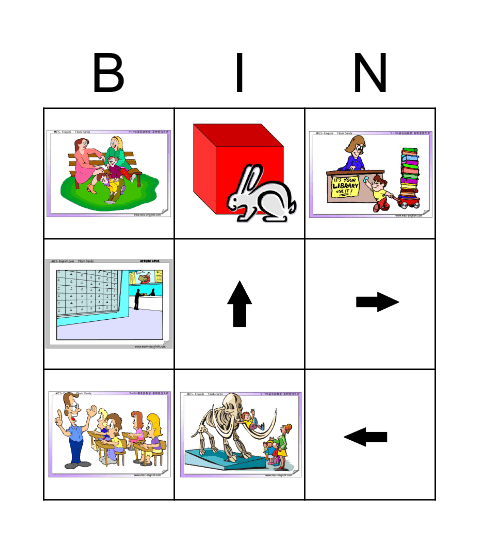 Directions Bingo Card