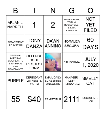 Fresno Superior Court Bingo Card