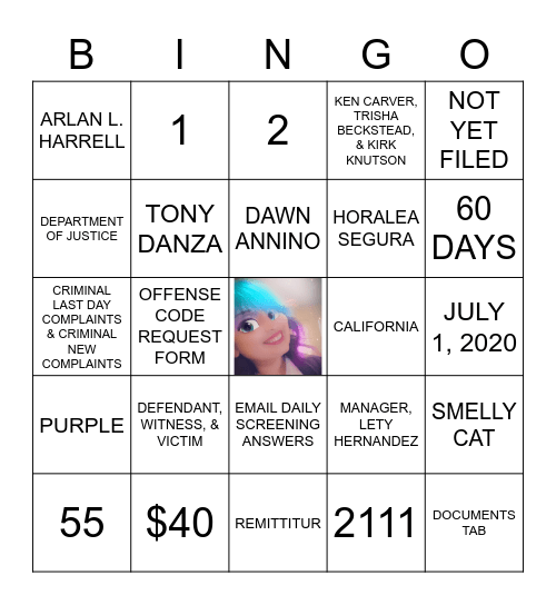 Fresno Superior Court Bingo Card