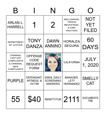 Fresno Superior Court Bingo Card