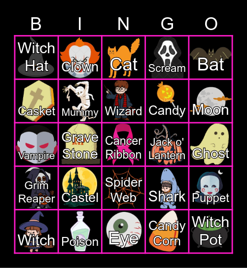 Scare the Cancer Away Bingo Card