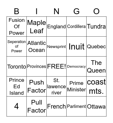 Plain Bingo Card