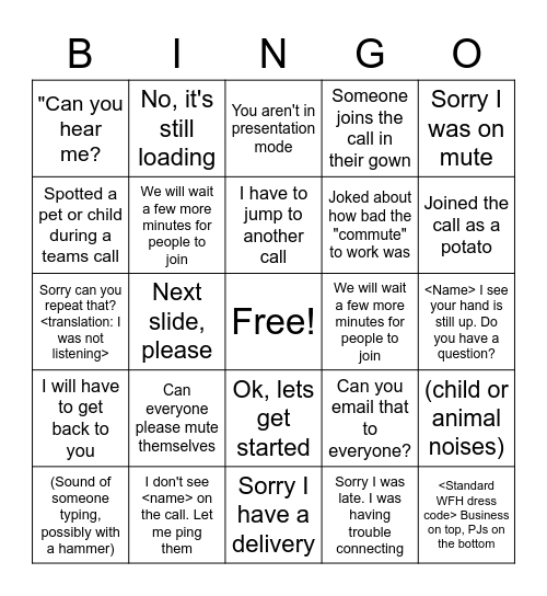 GAP 2021 Open Day Bingo Card