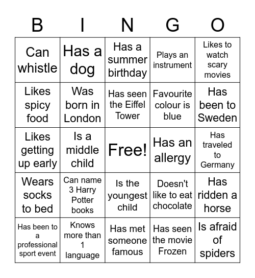 Bingo Card