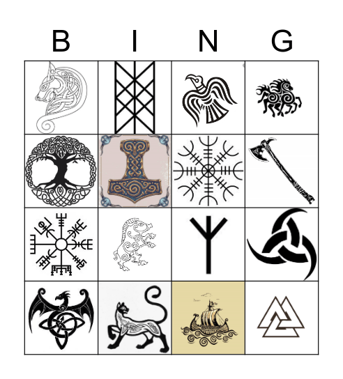 Viking Symbols Bingo Card