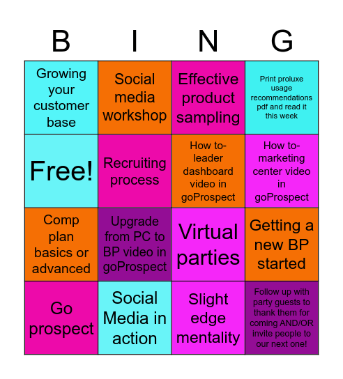 Get Real, and get ready for regionals! Bingo Card