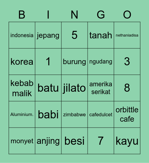 baheynol Bingo Card