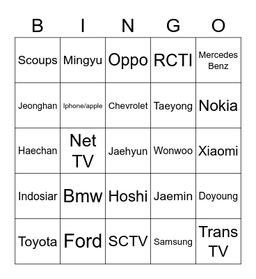 Sunwoo Win Win Bingo Card