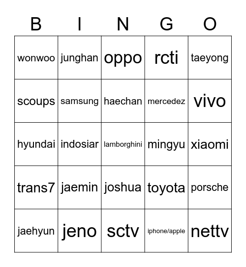 BINGO BERSAMA BULAN Bingo Card