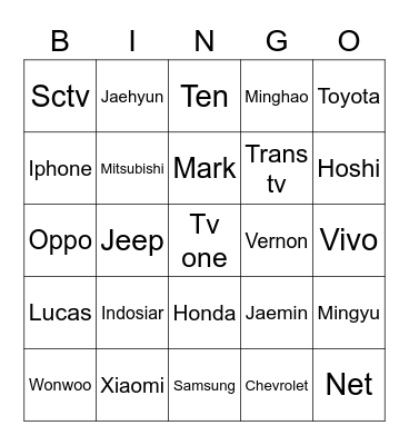 Nings Bingo Card