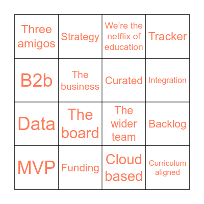 Buzzword Bongo Bingo Card