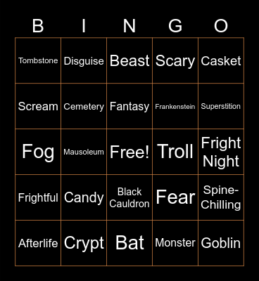 Halloween Bingo Card