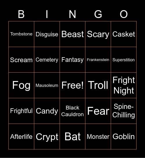 Halloween Bingo Card