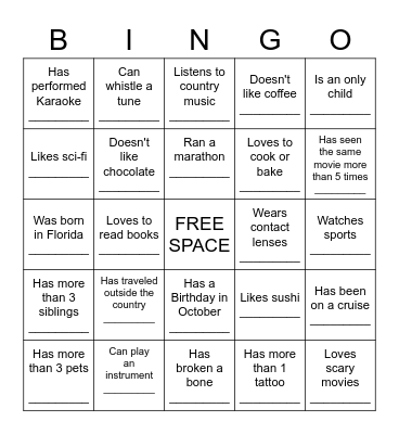 HIP WEEK LUNCH Bingo Card