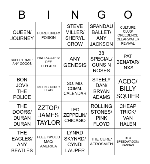 Friday Night The Bay Bingo Card