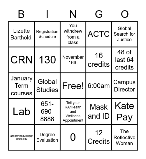 Fall Bingo Bash Bingo Card