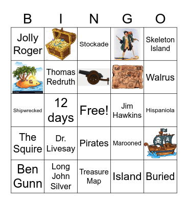 Treasure Island Bingo Ch. 10 Bingo Card