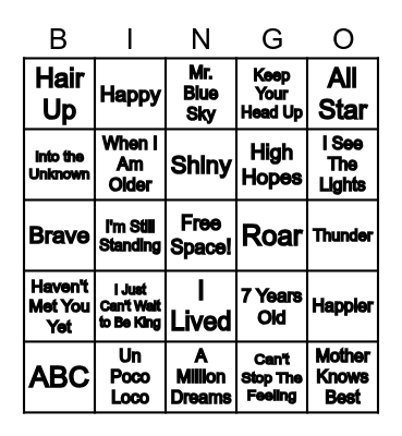 Music BINGO Card