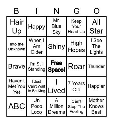 Music BINGO Card