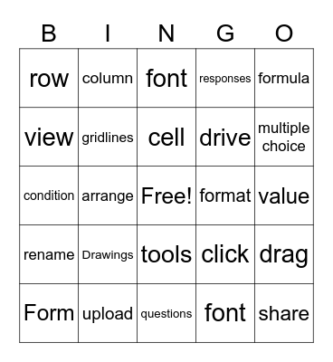 Applied Digital Skills Bingo Card