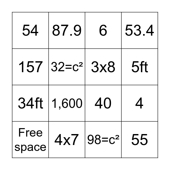SAT BINGO! Bingo Card