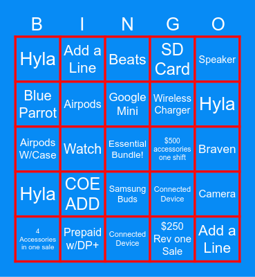 Sales Bingo Card