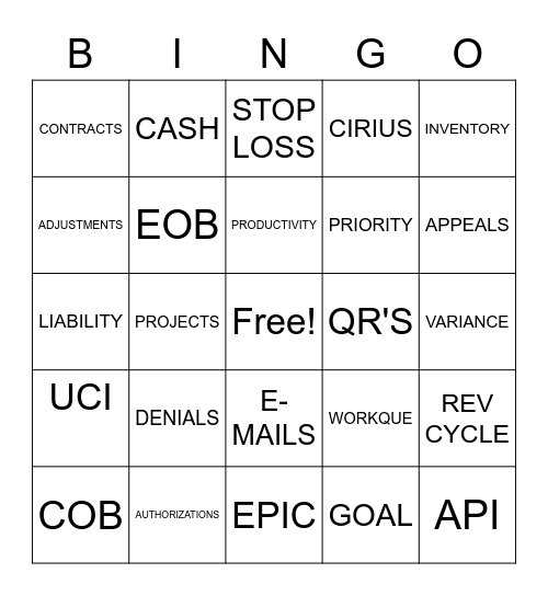 PFS BINGO Card