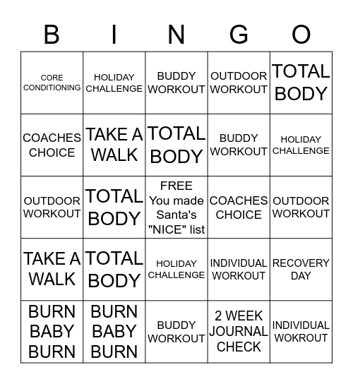 HOLIDAY HO-HO-HOLD 'EM!! Bingo Card